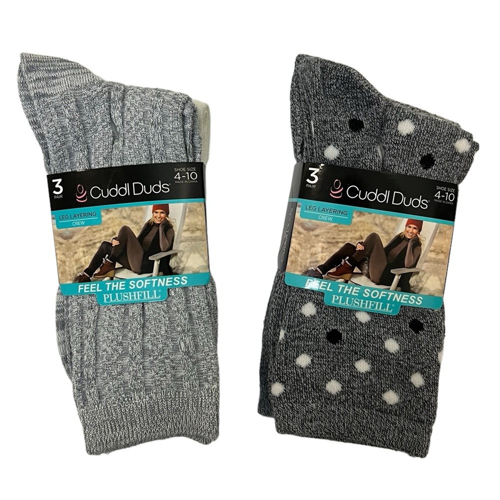 6 pairs cuddl dud crew socks